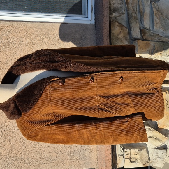 Sears Other - Vtg Sears Chocolate Brown Fur Corduroy Mens Barn Car Coat Size 40 S